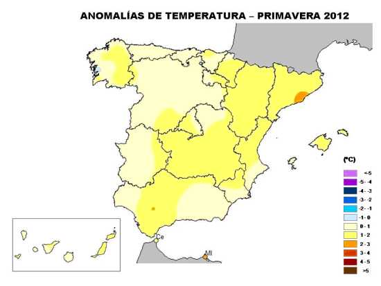 Primavera de 2012: cálida y seca en España